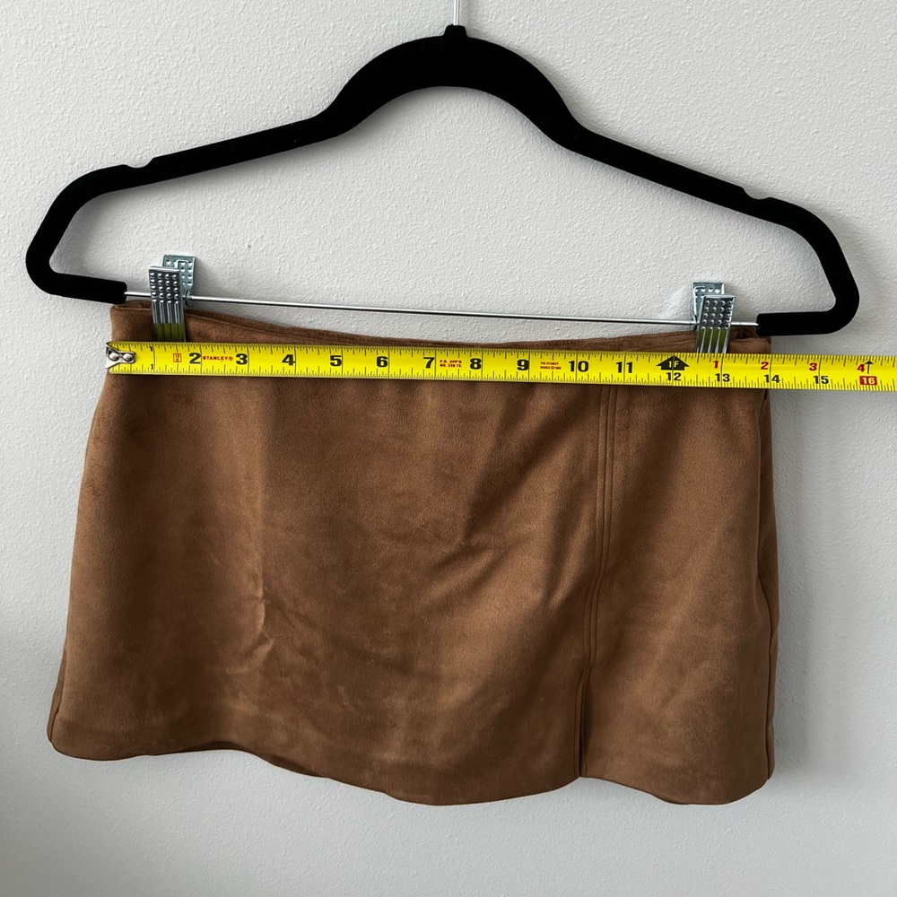 Abercrombie & Fitch Women’s Faux Suede Boho Mini Skirt w/Shorts Tan Size XS - Picture 7 of 10